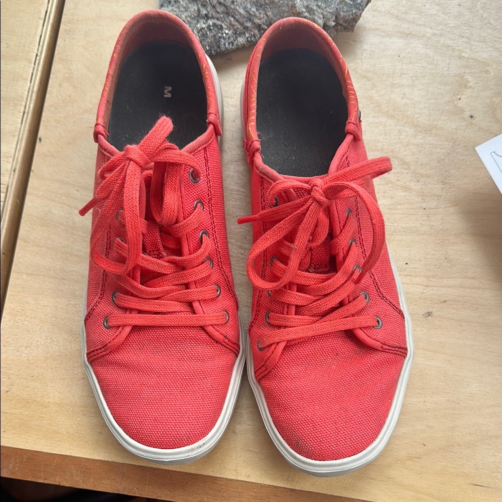 Sporty Coral Canvas Sneakers